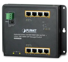 WGS-4215-8T2S индустриальный коммутатор/ IP30, IPv6/IPv4, 8-Port 1000TP + 2-Port 100/1000F SFP Wall-mount Managed Ethernet Switch (-40 to 75 C), dual redundant power input on 12-48VDC / 24VAC terminal block and power jack, SNMPv3, 802.1Q VLAN, IGMP Snoopi