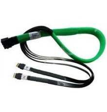 Кабель/ Cable, U.2 Enabler, HD to SlimLine 1M. To Controller x8 SFF-8643, To Drives/Backplane 2 x4 SFF-8654 SlimLine. For adapters series 94хх and NVMe drives only.
