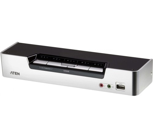 Переключатель, электрон., KVM+Audio+USB 2.0,  1 user USB+HDMI =>  4 cpu USB+HDMI, соШнур. USB 2х1.8м., настол., исп.стандарт, без OSD, некаскад./ATEN./ CUBIQ 4 PORT HDMI KVMP SWITCH W/1.8M