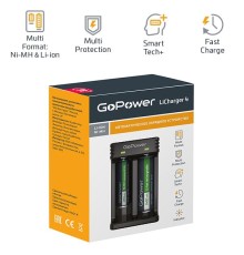 З/У для аккумуляторов GoPower LiCharger 4 Ni-MH/Ni-Cd/Li-ion/IMR 2 слота (1/100)