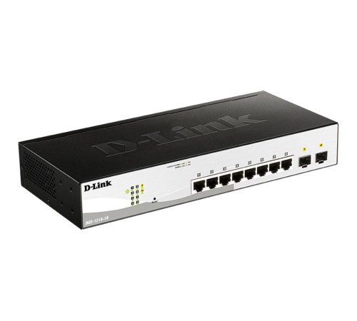 Коммутатор/ DGS-1210-10/F Smart L2 Switch 8х1000Base-T, 2х1000Base-X SFP, Compact CLI