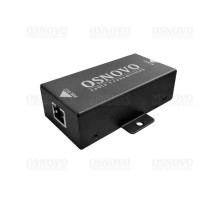 Удлинитель Ethernet+PoE OSNOVO E-PoE/1 PoE удлинитель 10M/100M Fast Ethernet до 500м. Увеличение расстояния передачи данных + питание на 100м. При каскадном подключении - 2 x E-Poe/1: до 300м (до 12W), 3 x E-Poe/1: до 400м (