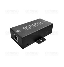 Удлинитель Ethernet+PoE OSNOVO E-PoE/1 PoE удлинитель 10M/100M Fast Ethernet до 500м. Увеличение расстояния передачи данных + питание на 100м. При каскадном подключении - 2 x E-Poe/1: до 300м (до 12W), 3 x E-Poe/1: до 400м (