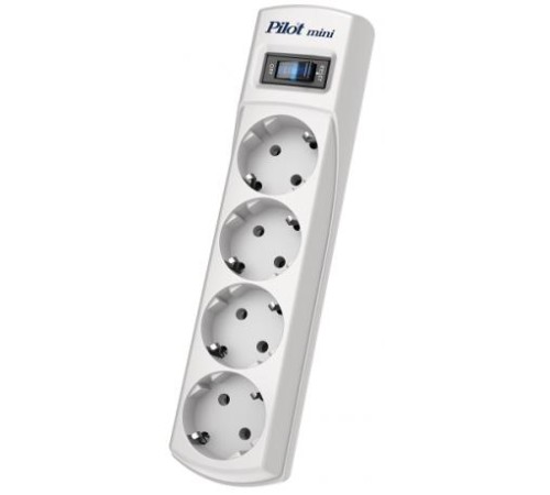 Сетевой фильтр Pilot Mini 4 розетки (евро с заземлением), 10А/2.2кВа, автомат, 10 м/ Surge protector Pilot Mini 4 euro outlets, 10A / 2.2kVt, automatic circuit-breaker, 10 m Сетевой фильтр Pilot Mini 4 розетки (евро с заземлением), 10А/2.2кВа, автомат, 10 м/ Surge protector Pilot Mini 4 euro outlets, 10A / 2.2kVt, automatic circuit-breaker, 10 m