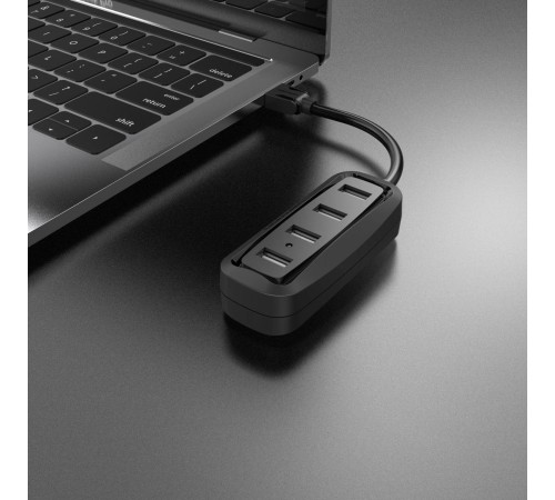 Концентратор Vention USB 2.0 на 4 порта Черный - 1м. Концентратор Vention USB 2.0 на 4 порта Черный - 1м.