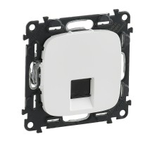 Valena ALLURE. Информационная розетка одиночная RJ45 Кат. 5е UTP. С лицевой панелью. Белая