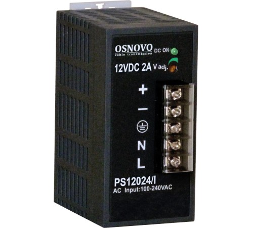 Блок питания/ OSNOVO Промышленный блок питания. DC12V, 2A (24W). Диапазон входных напряжений: AC195-265V