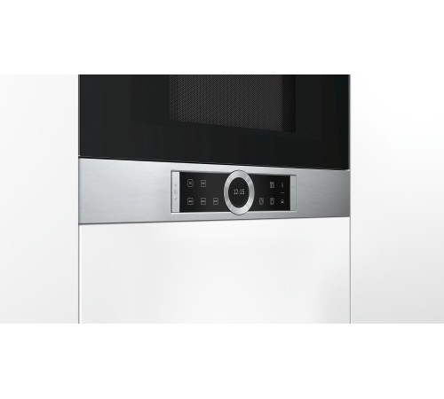 Встраиваемые микроволновые печи BOSCH 900Вт, 5 режимов, инвертер, 21 л, сталь,петли справа