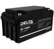 Батарея DELTA серия DT, DT 1265, напряжение 12В, емкость 65Ач (разряд 20 часов),  макс. ток разряда (5 сек.) 650А, макс. ток заряда 19.5А, свинцово-кислотная типа AGM, клеммы под болт М6, ДxШxВ 350х167х174мм., вес 21кг., срок службы 7-10 лет./ Battery DEL