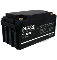 Батарея DELTA серия DT, DT 1265, напряжение 12В, емкость 65Ач (разряд 20 часов),  макс. ток разряда (5 сек.) 650А, макс. ток заряда 19.5А, свинцово-кислотная типа AGM, клеммы под болт М6, ДxШxВ 350х167х174мм., вес 21кг., срок службы 7-10 лет./ Battery DEL