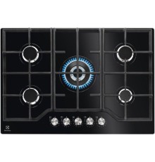 Встраиваемые газовые панели ELECTROLUX/ Газовая варочная поверхность  75 см- газ на стекле, 3 чугунных держателя, газконтроль варочной поверхности, интегрированный автоподжиг варочной поверхности, конфорки: Конфорка ускоренного нагрева, средней мощности,