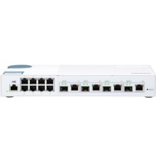 Коммутатор/ QNAP QSW-M408-4C 10 Gbps managed switch with 4 SFP + ports, combined with RJ-45, 8 1 Gbps RJ-45 ports, bandwidth up to 96 Gbps, JumboFrame support.