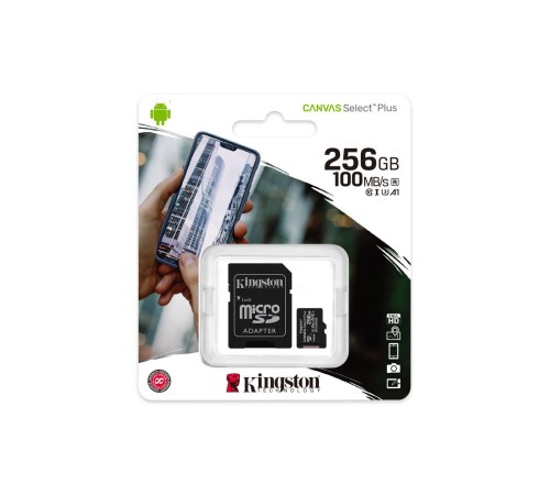 Карта памяти Kingston 256GB microSDXC Canvas Select Plus 100R A1 C10 Card + Adapter/ Kingston 256GB microSDXC Canvas Select Plus 100R A1 C10 Card + Adapter Карта памяти Kingston 256GB microSDXC Canvas Select Plus 100R A1 C10 Card + Adapter/ Kingston 256GB microSDXC Canvas Select Plus 100R A1 C10 Card + Adapter