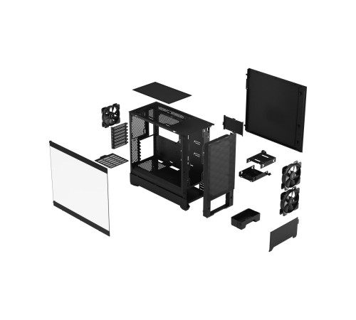 Корпус ПК без блока питания/ Case Fractal Design Pop Air TG Clear Tint, Midi-Tower, 3x120mm, 2xUSB-A 3.2 ATX, mATX, mITX Black