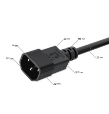 GCR Кабель питания 0.15m, С14 - С5, черный, 3*0,75mm, GCR-55918