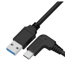 GCR Кабель интерфейсный USB 3.0 (USB 3.2 Gen 1) Type C 3.0m, АМ / CM угловой, 5 Гбит/с, черный,  GCR-54770
