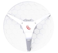 Точка доступа MikroTik LHG 5 Tripack (Three units of LHG 5 with 24.5dBi 5GHz antenna, Dual Chain 802.11an wireless, 600MHz CPU, 64MB RAM, 1x LAN, POE, PSU, RouterOS L3) – all three antennas in single box
