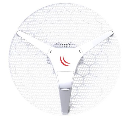 Точка доступа MikroTik LHG 5 Tripack (Three units of LHG 5 with 24.5dBi 5GHz antenna, Dual Chain 802.11an wireless, 600MHz CPU, 64MB RAM, 1x LAN, POE, PSU, RouterOS L3) – all three antennas in single box