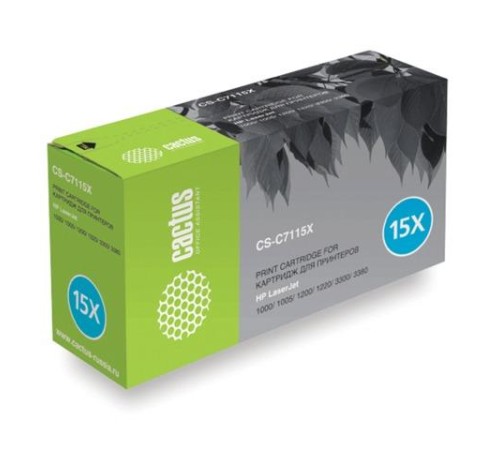 -/ Картридж лазерный Cactus CS-C7115XS C7115X черный (3500стр.) для HP LJ 1200/1220/3300/3380