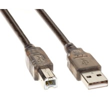 Кабель/ Кабель USB2.0 AM/BM 5m прозрачная изоляция Telecom (VUS6900T-5M)