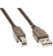 Кабель/ Кабель USB2.0 AM/BM 5m прозрачная изоляция Telecom (VUS6900T-5M)