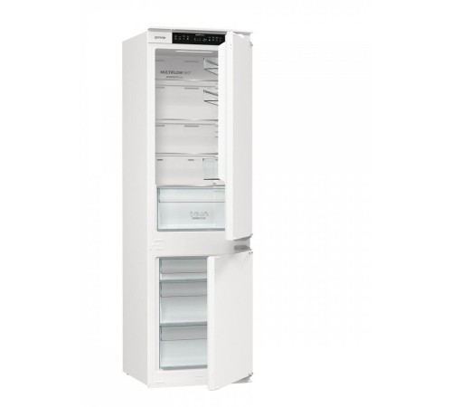 Встраиваемый холодильник Gorenje/ Встраиваемый холодильник Gorenje, полезный объем 243 л, электронное управление, цифровой дисплей, NoFrost Dual, Multiflow 360, LED освещение, слайдерное крепление, инверторный компрессор, энергоэффективность А+, уровень ш