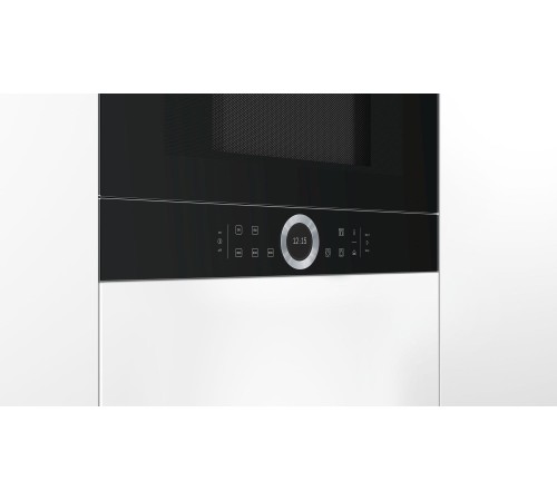 Встраиваемые микроволновые печи BOSCH 900Вт, 5 режимов, инвертер, 21 л, черный, петли слева