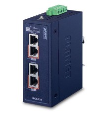 инжектор/ PLANET IPOE-270-12V IP30 Industrial 2-Port Multi-gigabit 802.3bt PoE++ Injector (180 Watts budget, PoE Usage LED, 10M/100M/1G/2.5G/5G speed, -40 to 75 C, dual 12V~56V DC power boost)