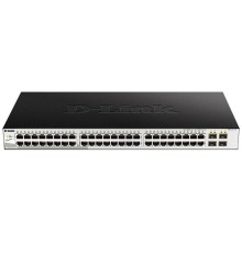 Коммутатор D-Link Управляемый L2 коммутатор, 48x1000Base-T, 4x1000Base-X SFP, защита от статического электричества до 6 кВ, CLI, консольный порт RJ-45, RPS, поддержка Dying Gasp, мониторинг статуса питания комму