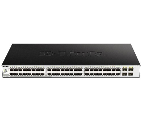 Коммутатор D-Link Управляемый L2 коммутатор, 48x1000Base-T, 4x1000Base-X SFP, защита от статического электричества до 6 кВ, CLI, консольный порт RJ-45, RPS, поддержка Dying Gasp, мониторинг статуса питания комму