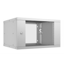  Cabeus WSC-05D-6U55/45 Шкаф телекоммуникационный настенный 19" 6U, серия LIGHT разборный, дверь стекло, цвет серый