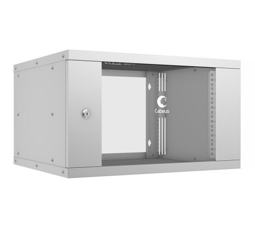 Cabeus WSC-05D-6U55/45 Шкаф телекоммуникационный настенный 19" 6U, серия LIGHT разборный, дверь стекло, цвет серый Cabeus WSC-05D-6U55/45 Шкаф телекоммуникационный настенный 19" 6U, серия LIGHT разборный, дверь стекло, цвет серый