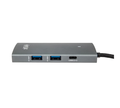 Док-станция/ Docking station HIPER USB-C HUB 6in1 (1*USB-C 100W PD, 1*HDMI 4K@60Hz, 2*USB-A 3.0 (5Gbps data), 1*USB-C 3.0 (5Gbps data), 1*RJ45 Gb) Док-станция/ Docking station HIPER USB-C HUB 6in1 (1*USB-C 100W PD, 1*HDMI 4K@60Hz, 2*USB-A 3.0 (5Gbps data), 1*USB-C 3.0 (5Gbps data), 1*RJ45 Gb)