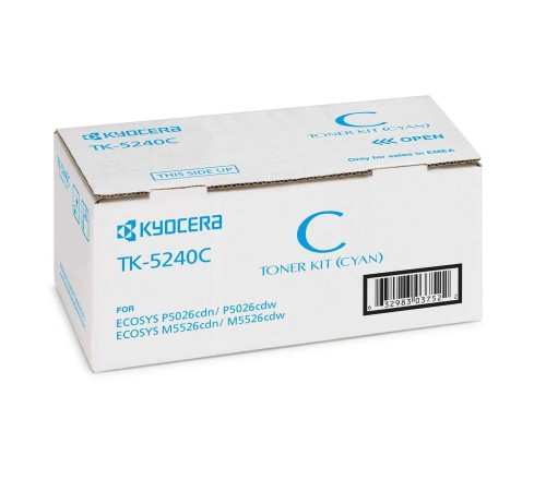 Тонер-картридж TK-5240C 3 000 стр. Cyan для P5026cdn/cdw, M5526cdn/cdw Тонер-картридж TK-5240C 3 000 стр. Cyan для P5026cdn/cdw, M5526cdn/cdw