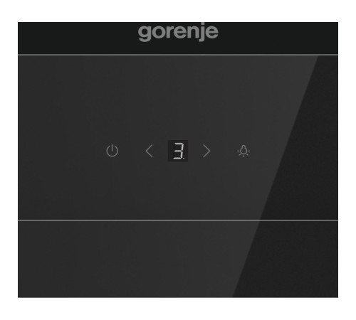 Вытяжка GORENJE/ Тип каминная наклонная,60см, сенсорное управление, мощность 782 куб.м, черная