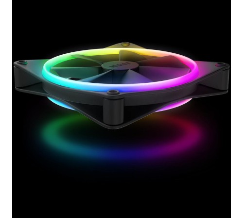 Кулер для корпуса ПК/ Case Cooler NZXT F140 RGB Duo (140x140x25mm, 4-pin PWM, RGB, 84.75CFM, 36dBA, 1800RPM, Black)