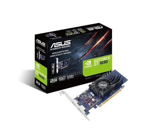 Видеокарта/ VGA ASUS NVIDIA GeForce GT 1030 2GB, GDDR5/64-bit, PCIe 3.0, 1xHDMI 2.0, 1xDP, 2-slot  90YV0AT2-M0NA00