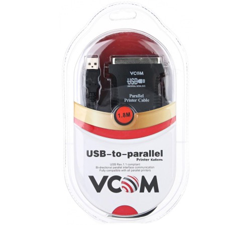 Кабель-адаптер/ Кабель-адаптер USB A (вилка) -> LPT (прямое подключение к LPT порту принтера) VCOM <VUS7052>1.8м Кабель-адаптер/ Кабель-адаптер USB A (вилка) -> LPT (прямое подключение к LPT порту принтера) VCOM <VUS7052>1.8м