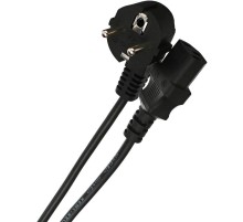 Кабель/ Кабель компьютер --> розетка 220V ( угловая Евровилка) <VDE> 3G*0,75mm2 VCOM <CE021-CU0.75-1.8> 1,8м