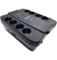 ИБП SPD-750U LCD, линейно-интерактивный, цифровой дисплей,  750 ВA, 450 Вт, 4 евророзетки с резервным питанием, 4 евророзетки с фильтрацией, USB,  защита RJ45/RJ11, батарея свинцово-кислотная 12В 9Ач, ШхГхВ 285х232х103мм, 7.4 кг/ UPS SPD-750U LCD, line-in