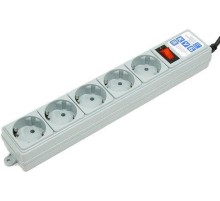 Фильтр-удлинитель Power Cube B 5.0 м 5 розеток (серый) 10А/2,2кВт/ Surge protector Power Cube B 5.0 m 5 outlets (gray) 10A / 2.2kW