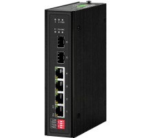 Промышленный PoE коммутатор Gigabit Ethernet/ Промышленный PoE коммутатор Gigabit Ethernet на 4GE PoE + 2 GE SFP порта. Порты: 1 x GE (10/100/1000Base-T) с PoE BT (до 90W) + 3 x GE (10/100/1000Base-T) с PoE (до 30W) + 2 x GE SFP (1000Base-X). Соответствуе