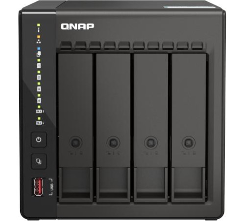 Сетевое хранилище без дисков/ SMB QNAP TS-453E-8G NAS, 4-tray w/o HDD. 2xHDMI-port. 4-core Celeron J6412 2-2.6 GHz, 8GB DDR, 2x2.5Gb LAN, 2 x M.2 2280 PCIe Gen 3 x2, 2x USB 3.2 Gen 2 (10Gbps) Port, 2x USB 2.0 port Сетевое хранилище без дисков/ SMB QNAP TS-453E-8G NAS, 4-tray w/o HDD. 2xHDMI-port. 4-core Celeron J6412 2-2.6 GHz, 8GB DDR, 2x2.5Gb LAN, 2 x M.2 2280 PCIe Gen 3 x2, 2x USB 3.2 Gen 2 (10Gbps) Port, 2x USB 2.0 port
