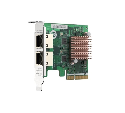 Сетевая карта/ QNAP QXG-2G2T-I225 2-port 2.5 GbE network expansion card, Controller I225-LM,  PCIe Gen2 x2, 3 x Brackets included (Full-height, Low-profile and Specialized for QNAP NAS)