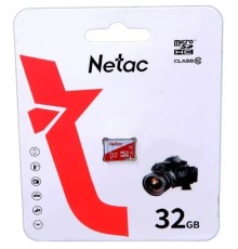 Носитель информации Netac P500 ECO 32GB MicroSDHC C10 up to 80MB/s, retail pack card only