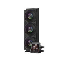 Система охлаждения/ Water Cooling System PCCooler DT360 ARGB Display BK  (300W, 360mm, LED temp., Black, ARGB/ Fans: 3x120mm, 83.83CFM, 3000RPM/ Pump height 62mm, 15dBA, 2600RPM, Rad thickness 27mm/ S: 1851, 1700, 1200, 115X, AM5, AM4)