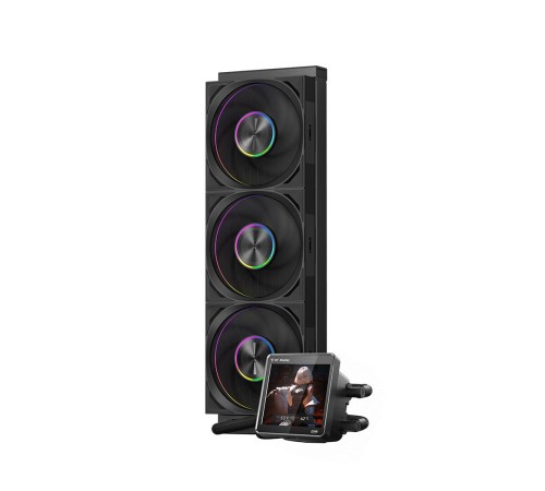 Система охлаждения/ Water Cooling System PCCooler DT360 ARGB Display BK  (300W, 360mm, LED temp., Black, ARGB/ Fans: 3x120mm, 83.83CFM, 3000RPM/ Pump height 62mm, 15dBA, 2600RPM, Rad thickness 27mm/ S: 1851, 1700, 1200, 115X, AM5, AM4)