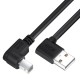 GCR Кабель 1.5m USB AM угловой левый/BM угловой левый, черный