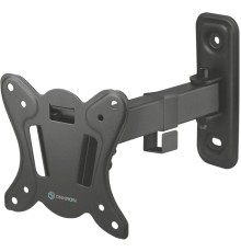 Кронштейн ONKRON/ 10-35'' макс 100*100 мм, 1 колено, наклон -+ 8", поворот: 140°, угол вращения 360°, от стены 80-220 мм, макс вес 25кг, черный
