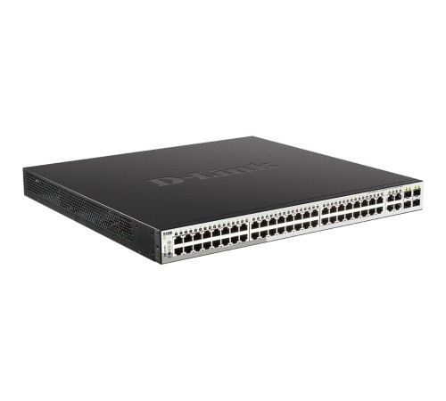 Коммутатор/ DGS-1210-52MP/F Smart L2 Switch 48х1000Base-T PoE, 4хCombo 1000Base-T/SFP, PoE Budget 370W, Compact CLI
